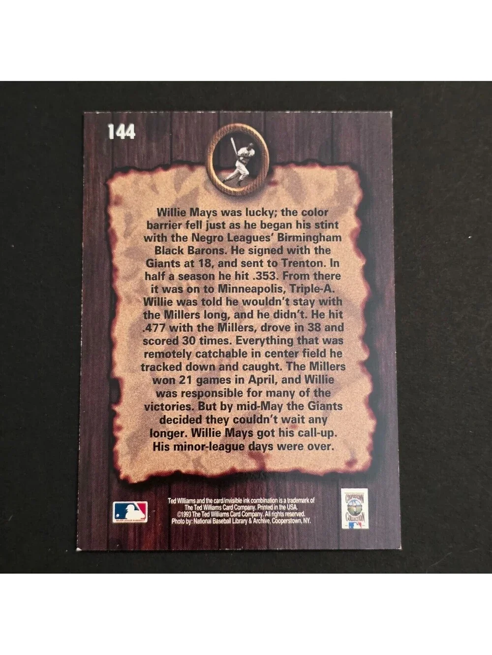 1993 Ted Williams Card Company - Willie Mays #144